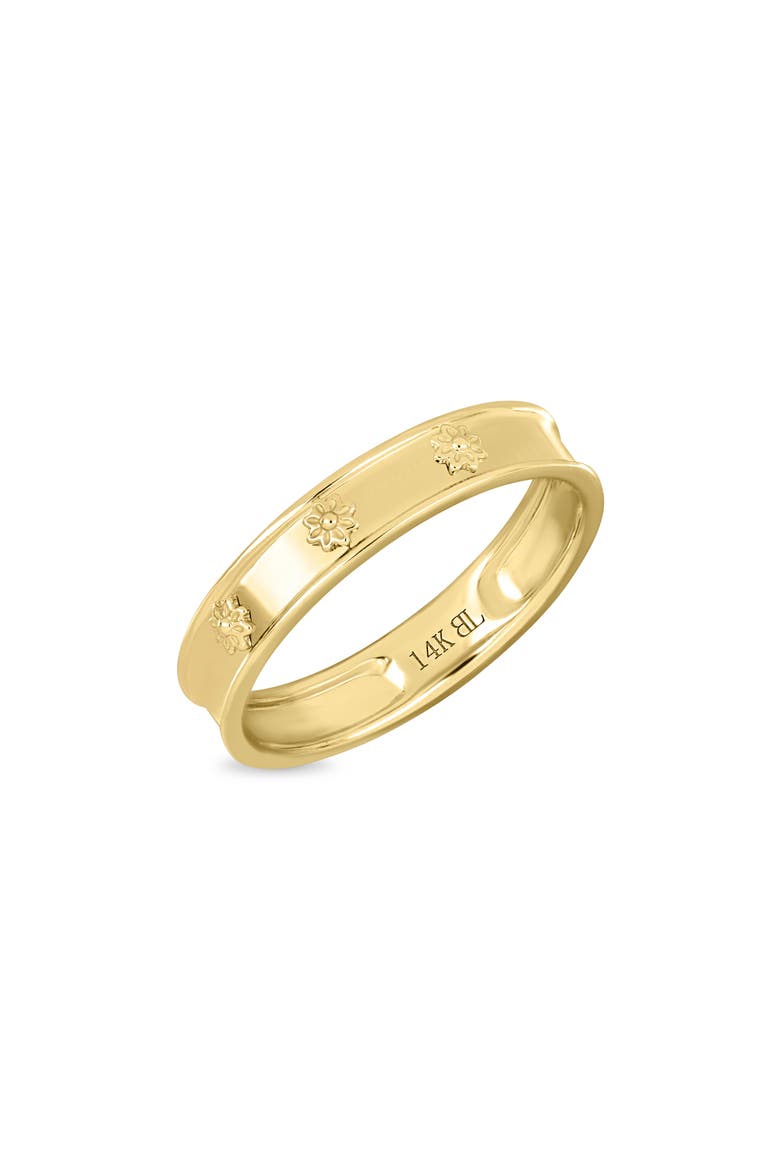 14K Yellow Gold Floral Stackable Band Ring, Main, color, 14KY