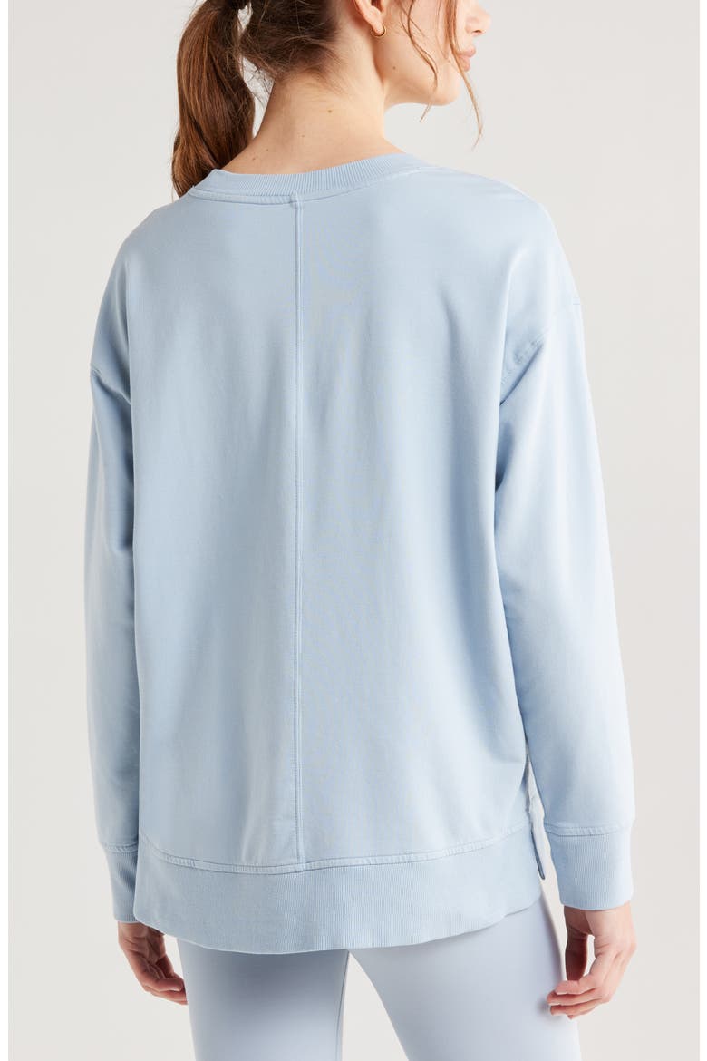 Luxe French Terry Sweatshirt, Alternate, color, BLUE FOG