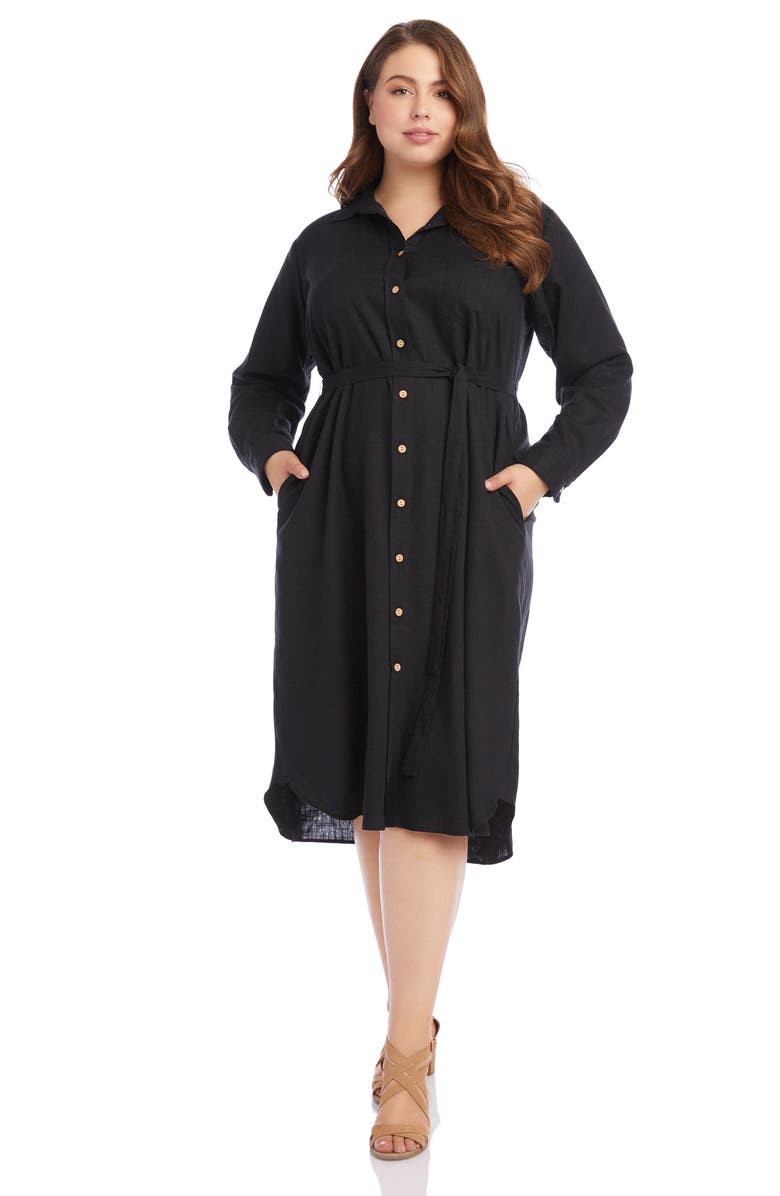 Karen Kane Long Sleeve Shirtdress, Alternate, color, 