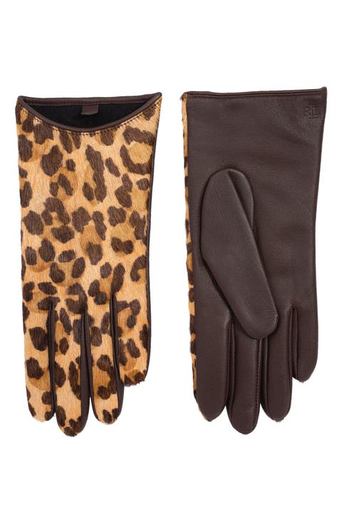 Ocelot Hair Calf & Leather Gloves