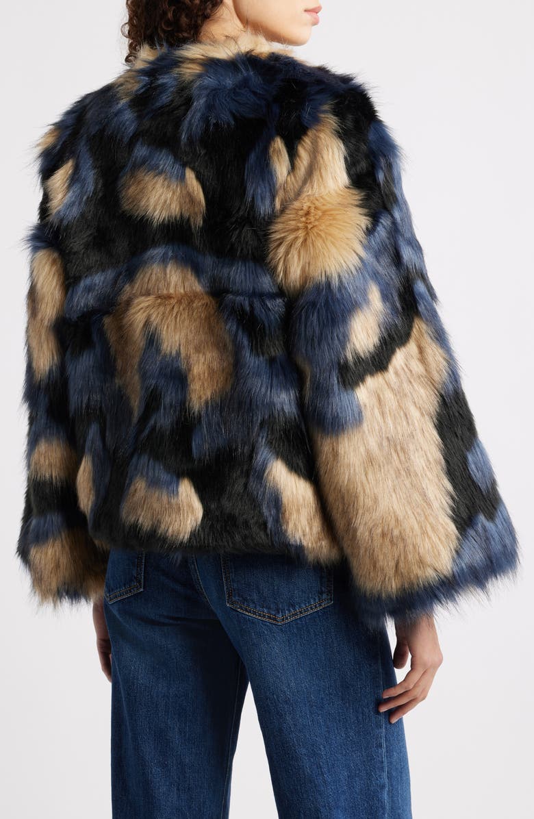 FARM Rio Multicolor Faux Fur Coat, Alternate, color,