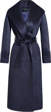 SENTALER Shawl Collar Alpaca & Wool Longline Coat