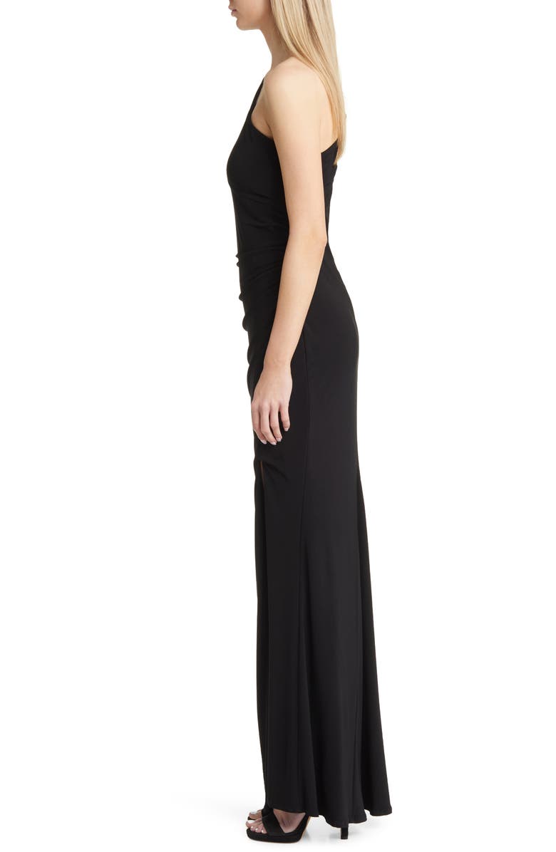Jump Apparel One-Shoulder Side Slit Trumpet Gown, Alternate, color, 