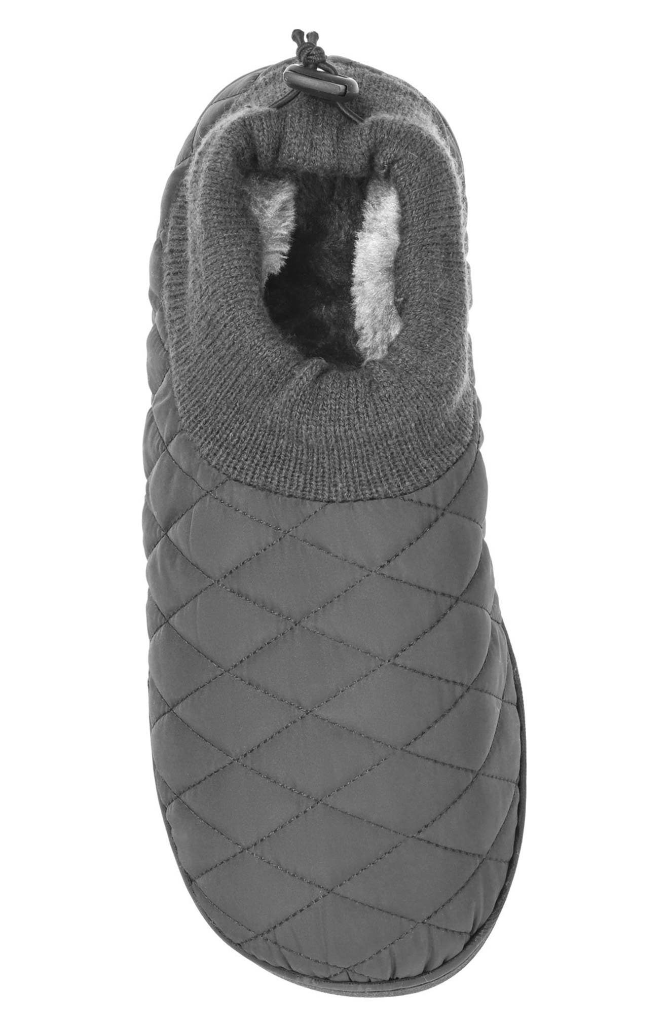 VANCE CO . Fargo Quilted Faux Fur Lined Slipper, Alternate, color, Grey