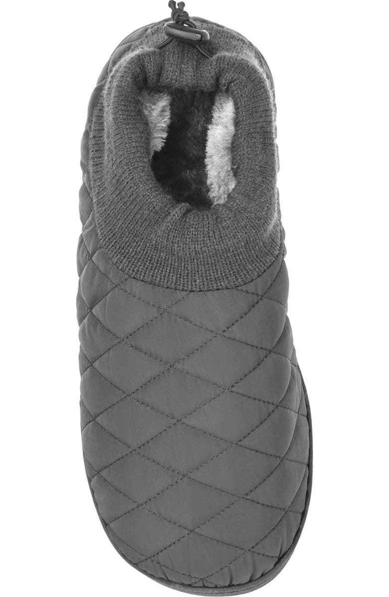VANCE CO . Fargo Quilted Faux Fur Lined Slipper, Alternate, color, Grey