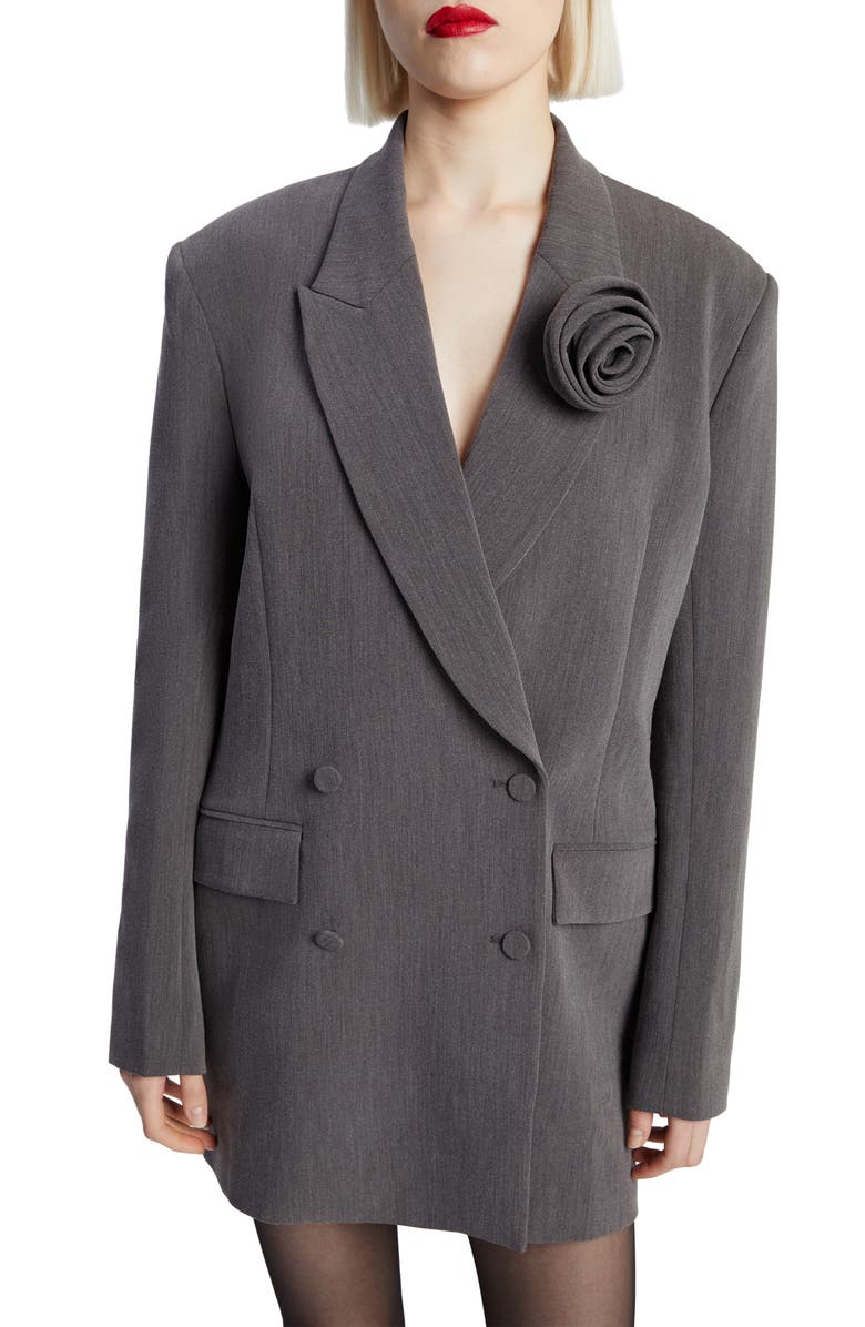 Bardot Joelle Long Sleeve Tuxedo Minidress, Alternate, color,