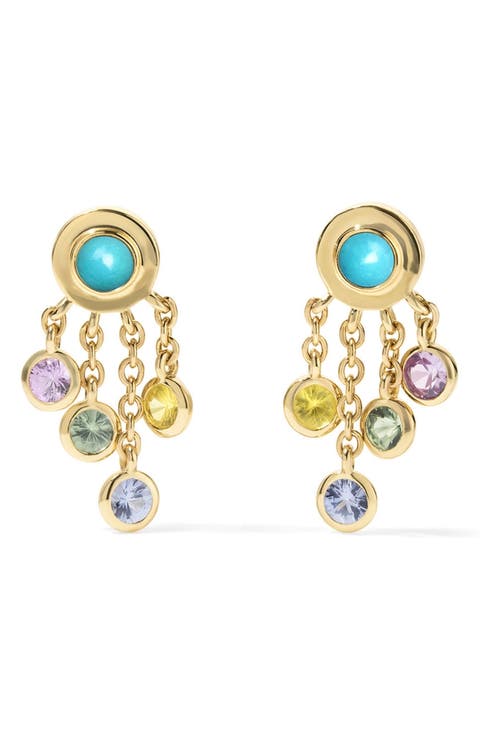 Turquoise & Sapphire Shaker Earrings
