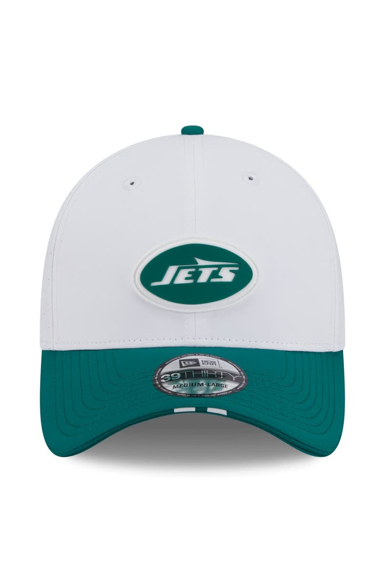 New Era Men's New Era White/Green New York Jets 2025 NFL Training Camp 39THIRTY Flex Hat, Alternate, color, White