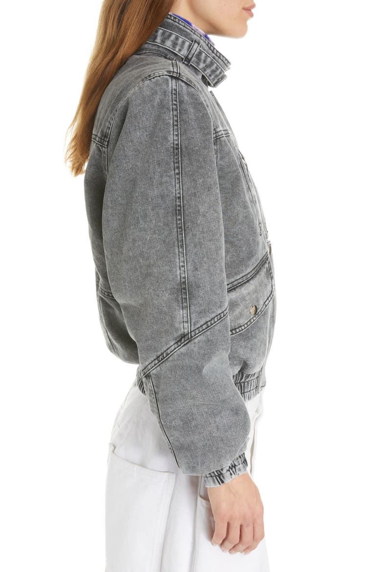 Vlasta Utility Nonstretch Denim Crop Jacket, Alternate, color, GREY