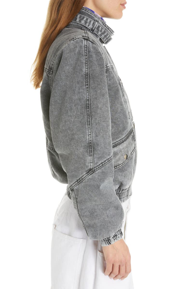 Isabel Marant Vlasta Utility Nonstretch Denim Crop Jacket, Alternate, color, 