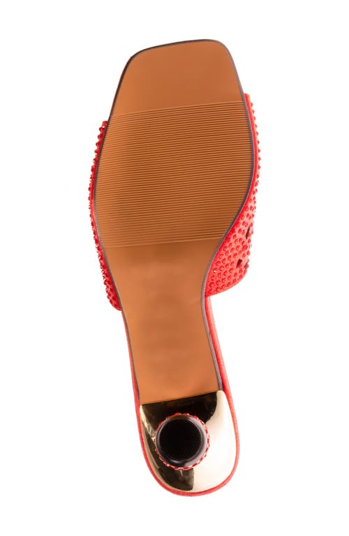 Lady Couture Rhinestone Laser Cut Sandal In Red