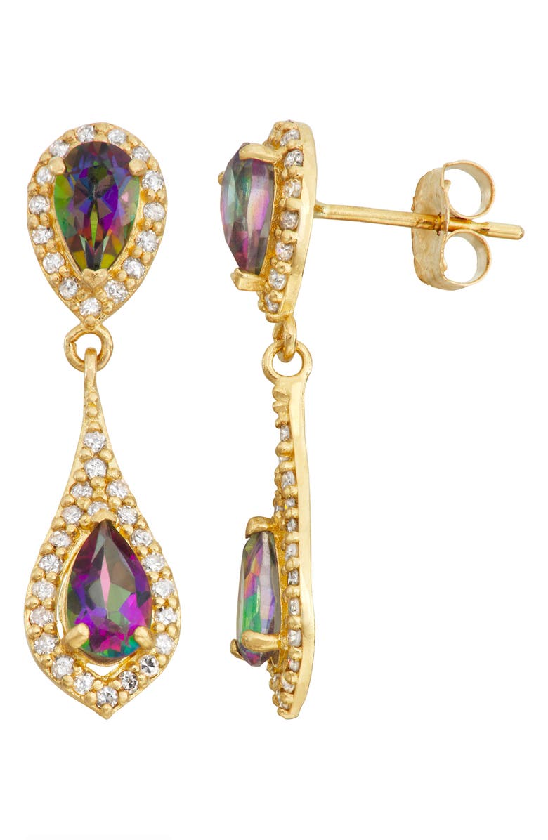 FZN 10K Gold Pavé Diamond Drop Earrings, Main, color, Yellow
