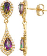 FZN 10K Gold Mystic Topaz Drop Earrings