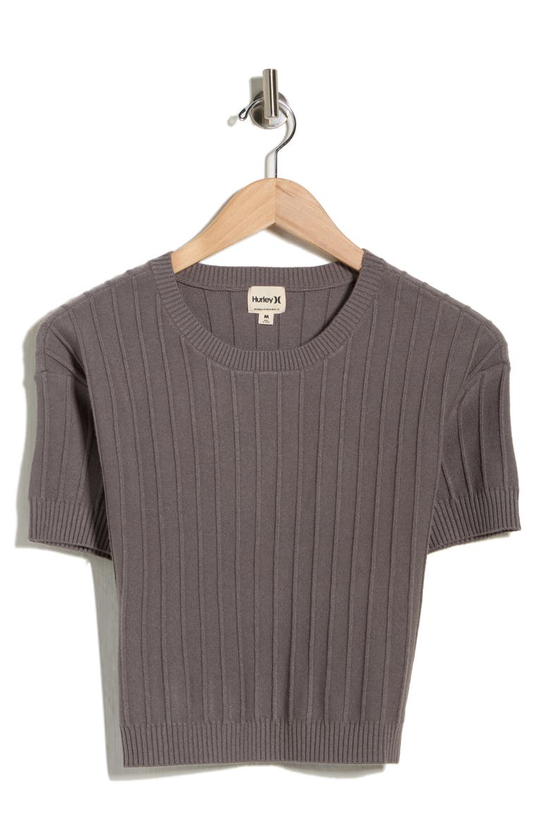 Daylight Short Sleeve Sweater, Main, color, CHARCOAL GRAY
