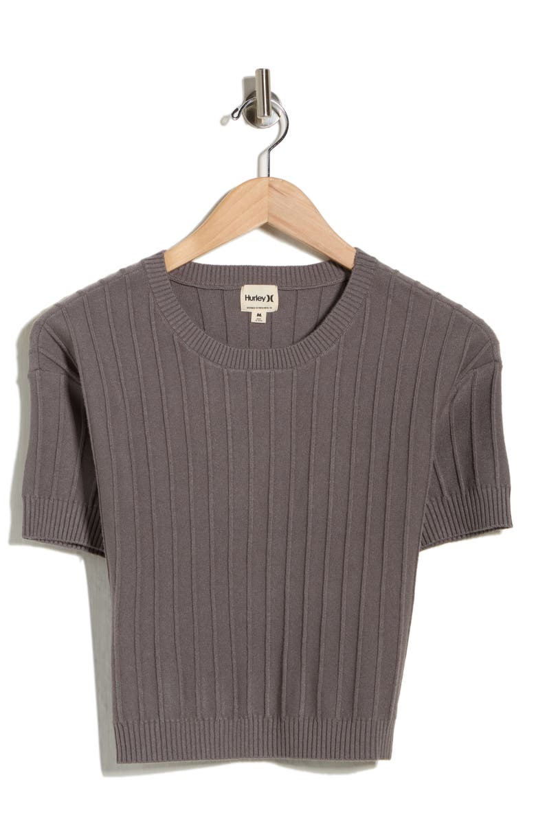 Hurley Daylight Short Sleeve Sweater, Main, color, Charcoal Gray