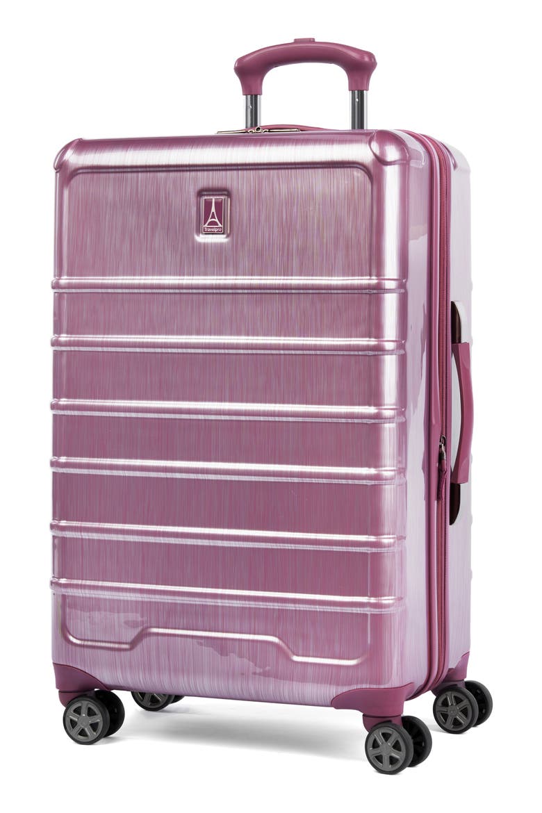 Rollmaster™ Lite 24" Expandable Medium Checked Hardside Spinner Luggage, Alternate, color, MAGENTA