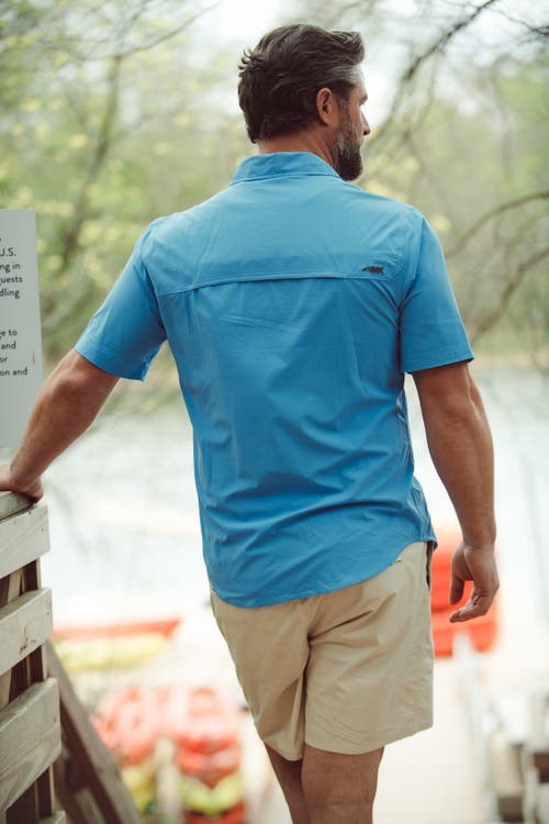 Mountain Khakis Rivers Short Sleeve Woven Shirt In Atlantic