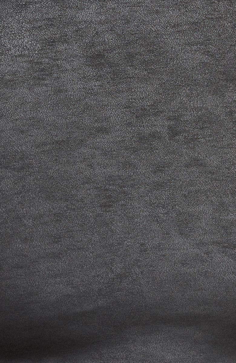 Good American Crewneck Faux Leather Bodysuit, Alternate, color,