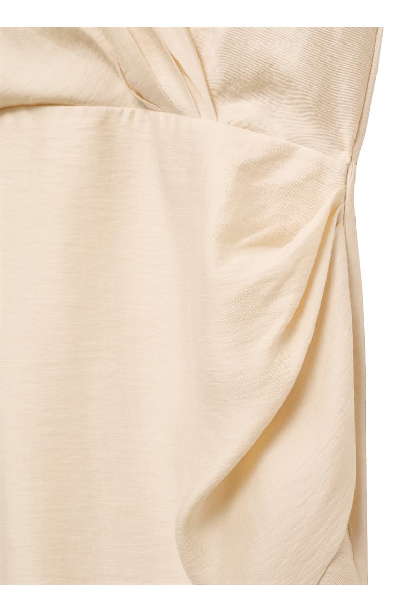 MANGO Faux Wrap Minidress, Alternate, color, Ecru