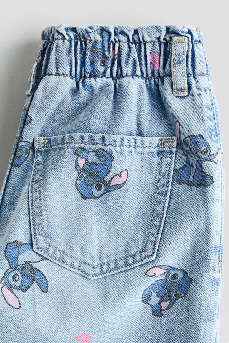 Loose Fit Tapered Jeans, Alternate, color, Light denim blue/Lilo & Stitch