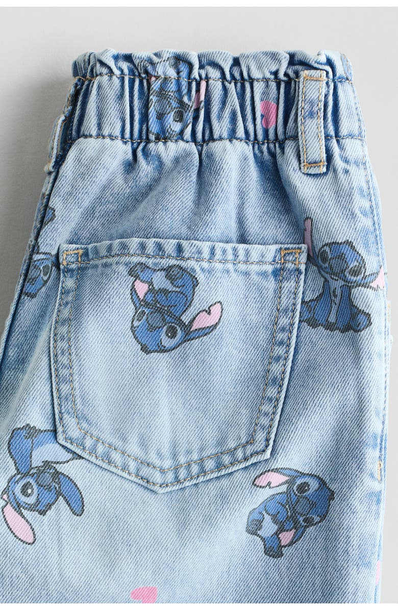 H&M Loose Fit Tapered Jeans, Alternate, color, Light Denim Blue/Lilo & Stitch