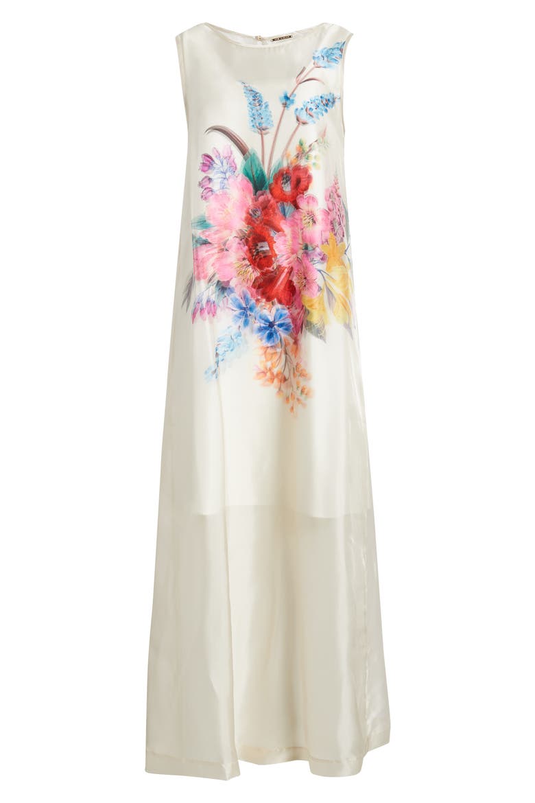 The Alexis Floral Print Satin Dress, Alternate, color, TIARA GARDEN PRINT
