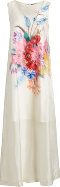 Elie Tahari The Alexis Floral Print Satin Dress