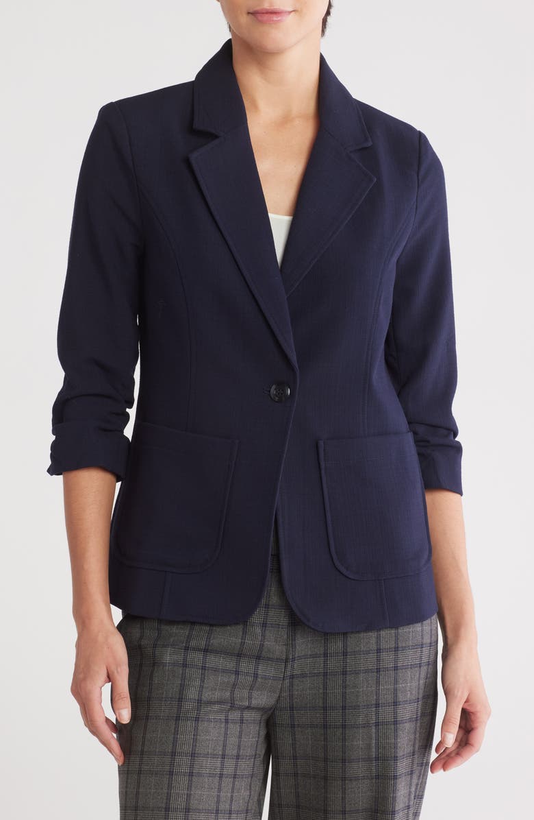 Amanda & Chelsea One-Button Blazer, Main, color, Navy