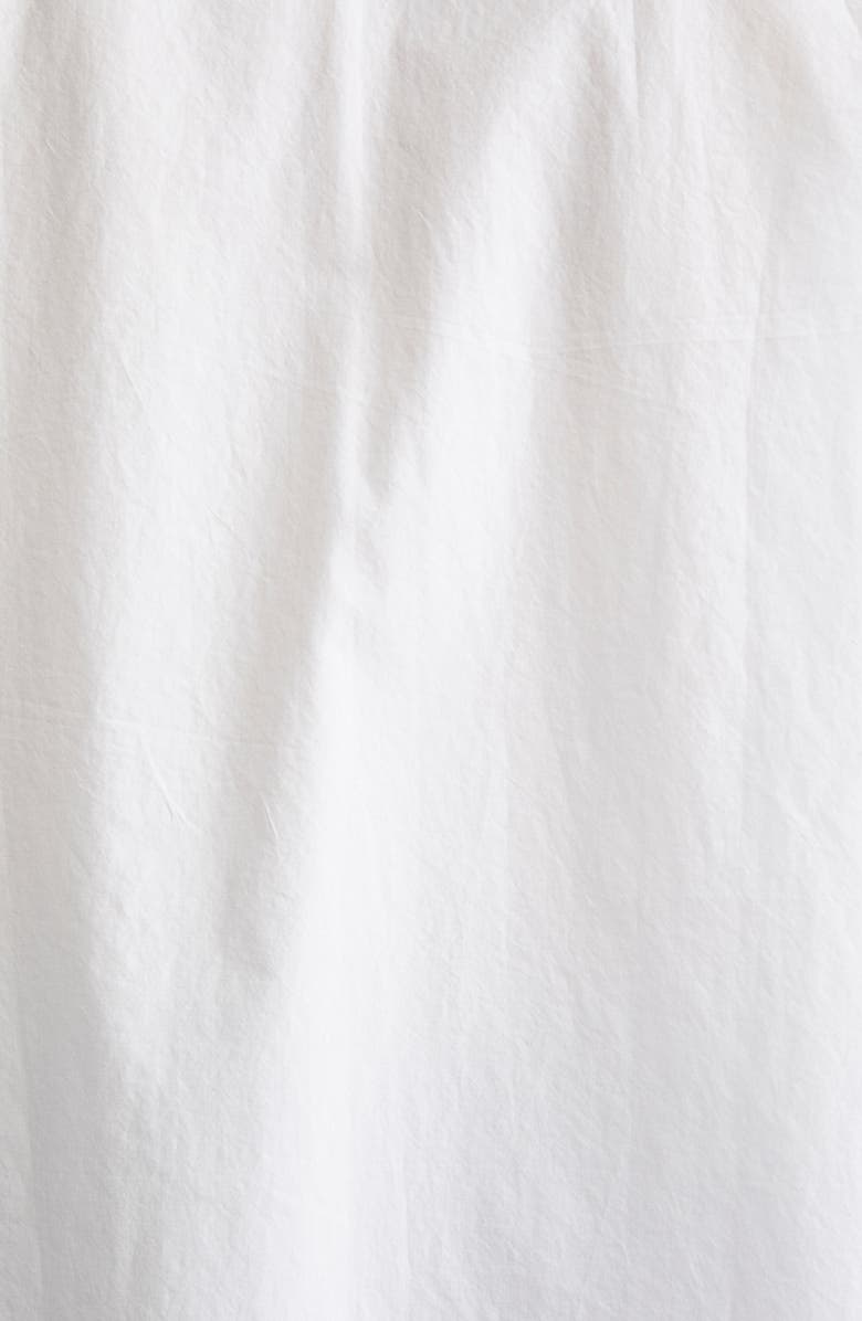 KÚR Hand-Embroidered Face Side Profile Oranbic Cotton Button-Up Shirt, Alternate, color, White