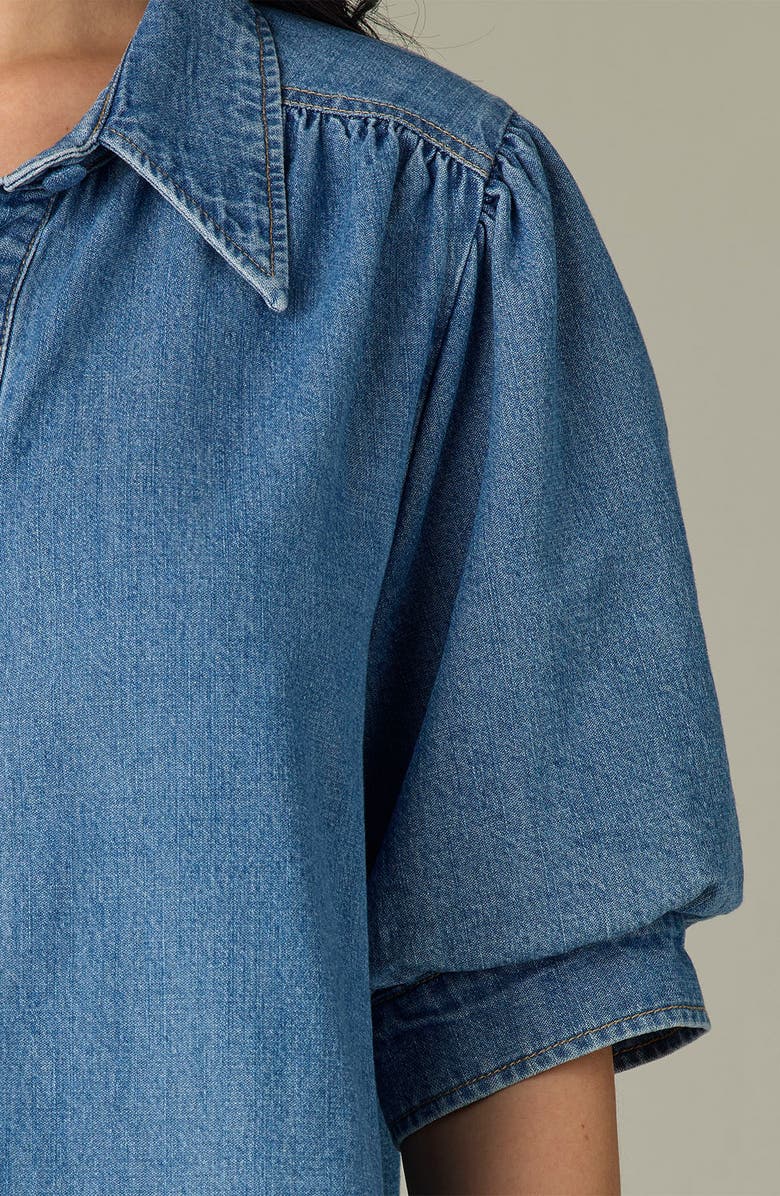 Wit & Wisdom Puff Sleeve Denim Shirt, Alternate, color, 