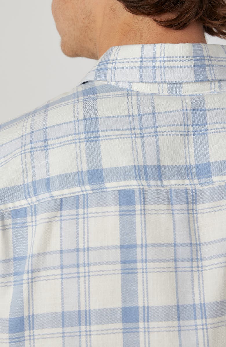 Rainforest Old Harbour Plaid Cotton Short Sleeve Button-Up Shirt, Alternate, color,