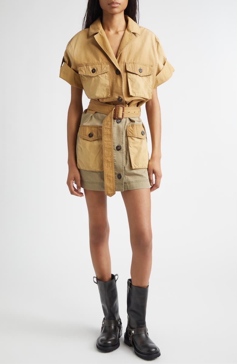 Golden Goose Journey Pamela Saharian Cotton Mini Shirtdress, Main, color, 
