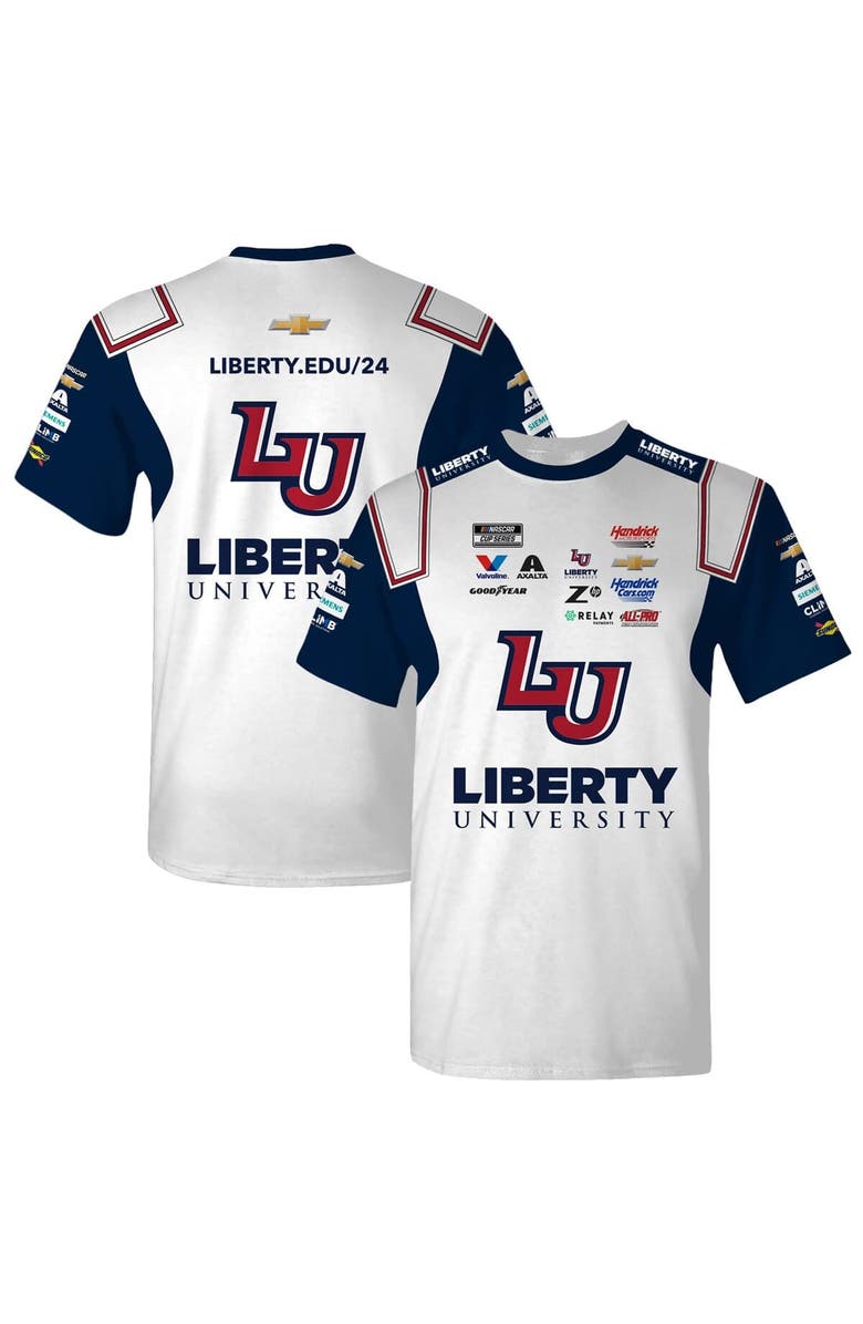 HENDRICK MOTORSPORTS TEAM COLLECTION Men's Hendrick Motorsports Team Collection  White William Byron Liberty University Uniform T-Shirt, Main, color, White