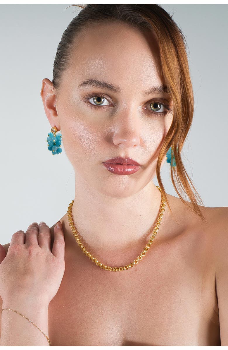 Classicharms Gia Amazonite Cascade Cluster Drop Earrings, Alternate, color, Blue