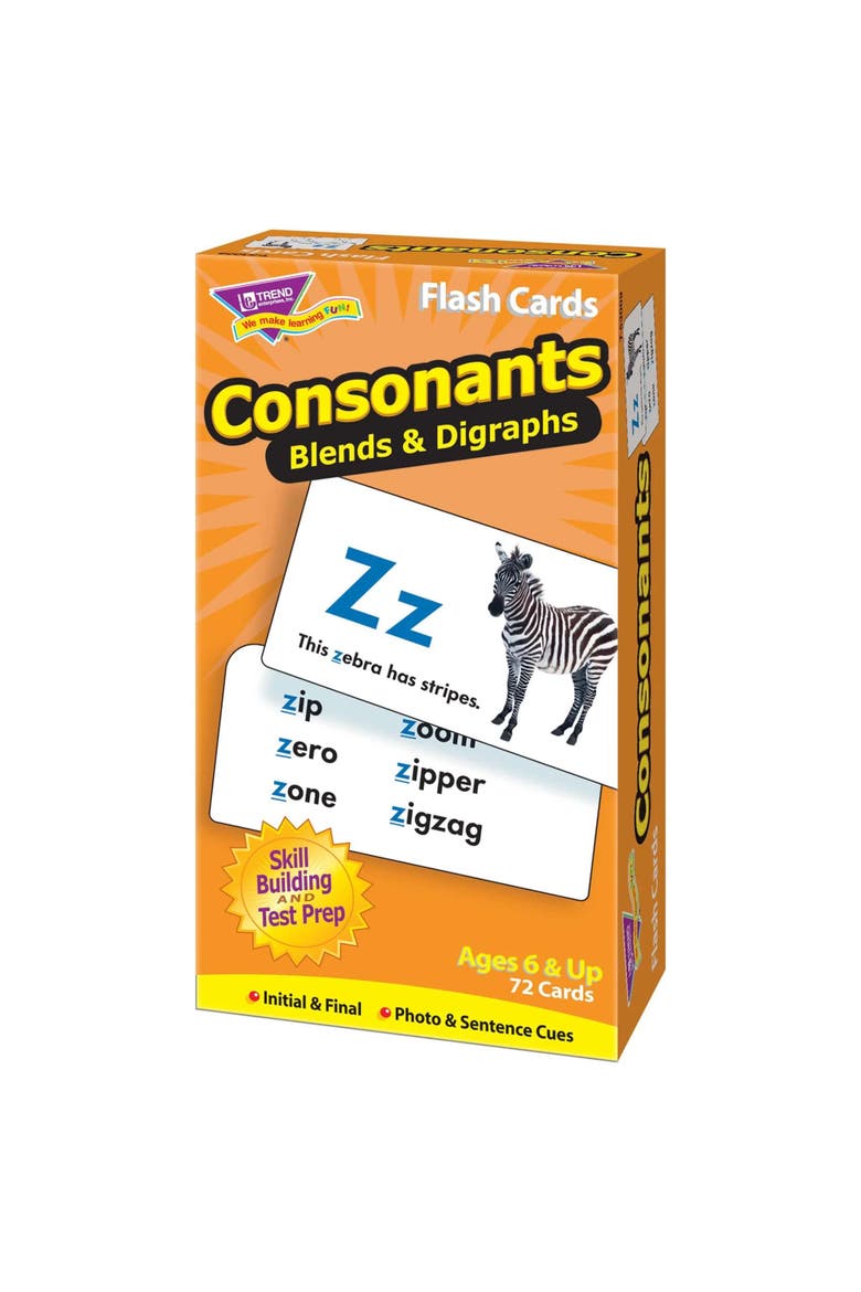 Consonants Flash Cards, Alternate, color, Multicolored
