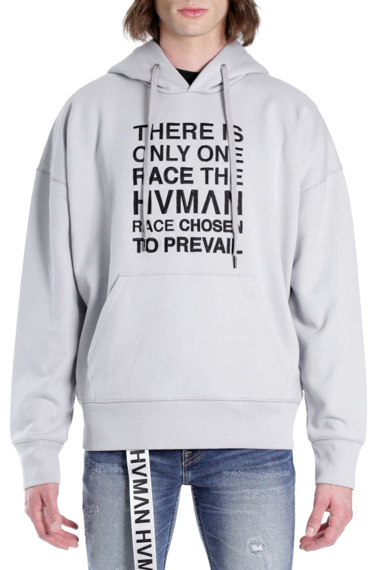 Embroidered Logo Hoodie, Main, color, GHOST