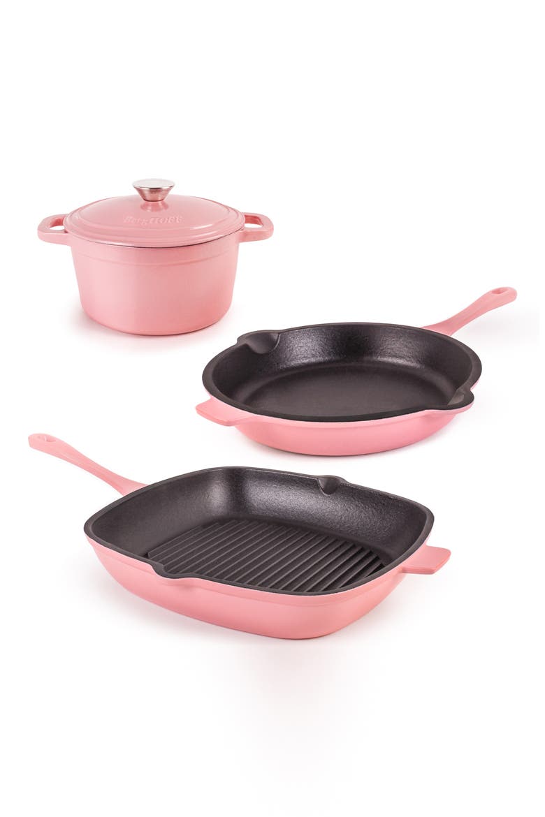 Neo 4-Piece Cast Iron Set, Main, color, PINK