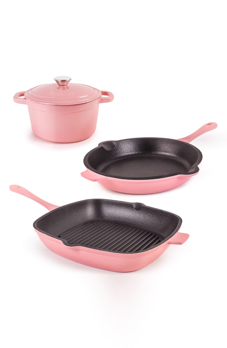 BergHOFF Neo 4-Piece Cast Iron Set, Main, color, Pink
