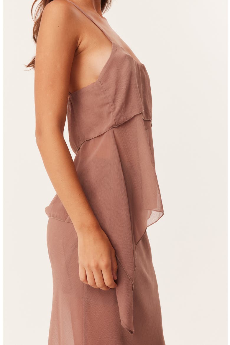 Tamara Handkerchief Hem Chiffon Cami Top, Alternate, color, MOCHA