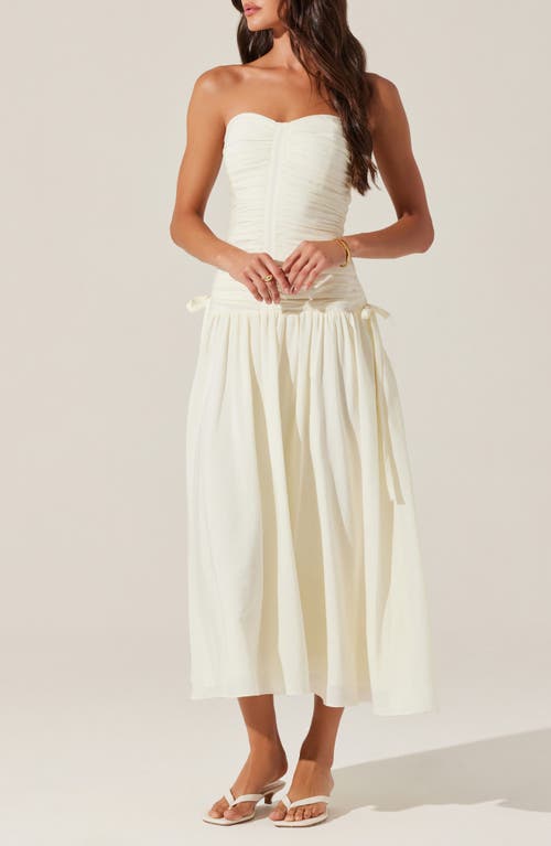 Astr The Label Zori Strapless Dress In Cream