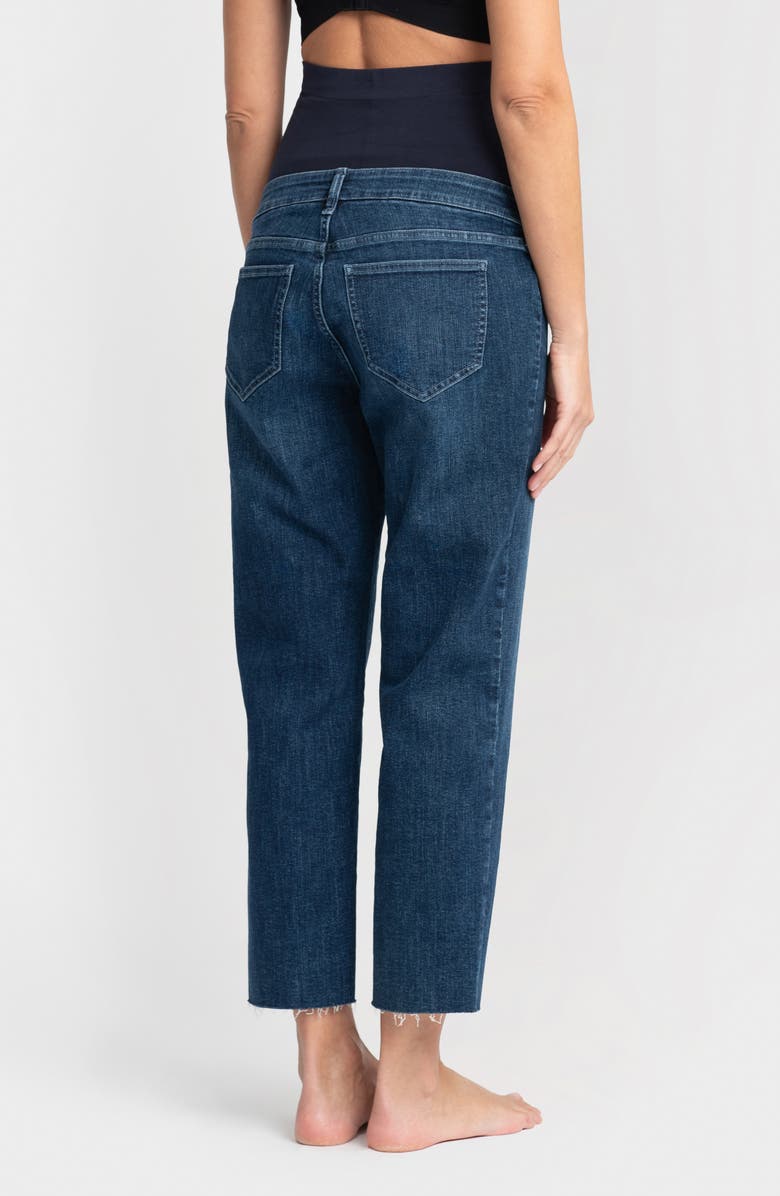 Seraphine Over The Belly Raw Hem Tapered Leg Maternity Jeans, Alternate, color, 