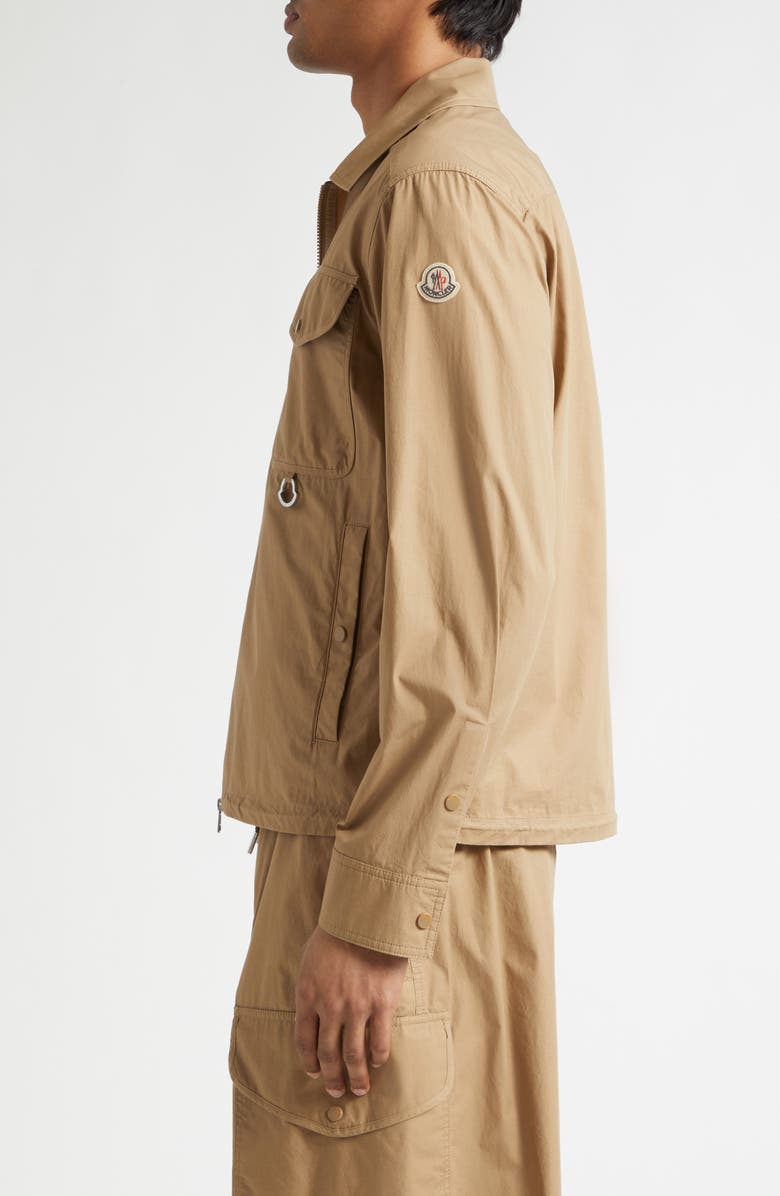 Moncler Cotton Poplin Shirt Jacket, Alternate, color, Cocoa Creme