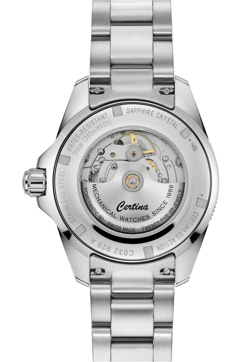 DS Action GMT Automatic Bracelet Watch, 41mm, Alternate, color, STAINLESS STEEL / BLUE DIAL