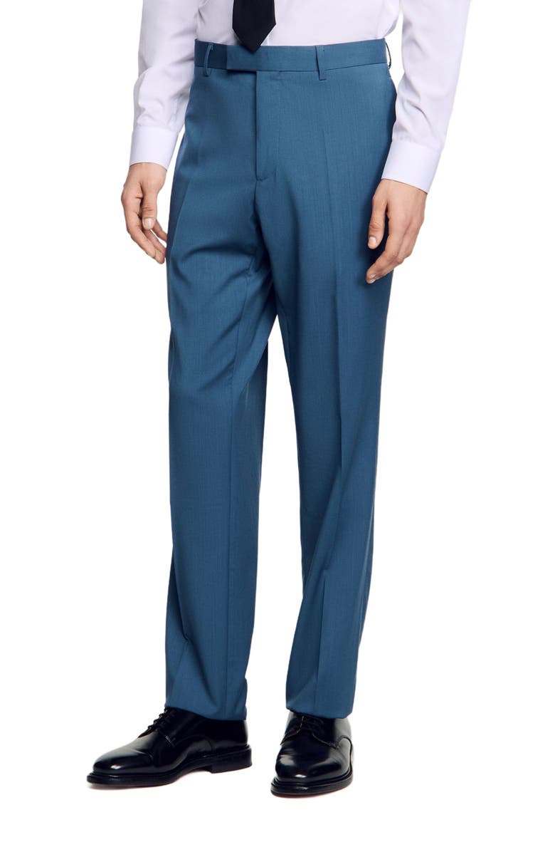 SANDRO Wool suit trousers, Alternate, color, Thunderstorm Blue