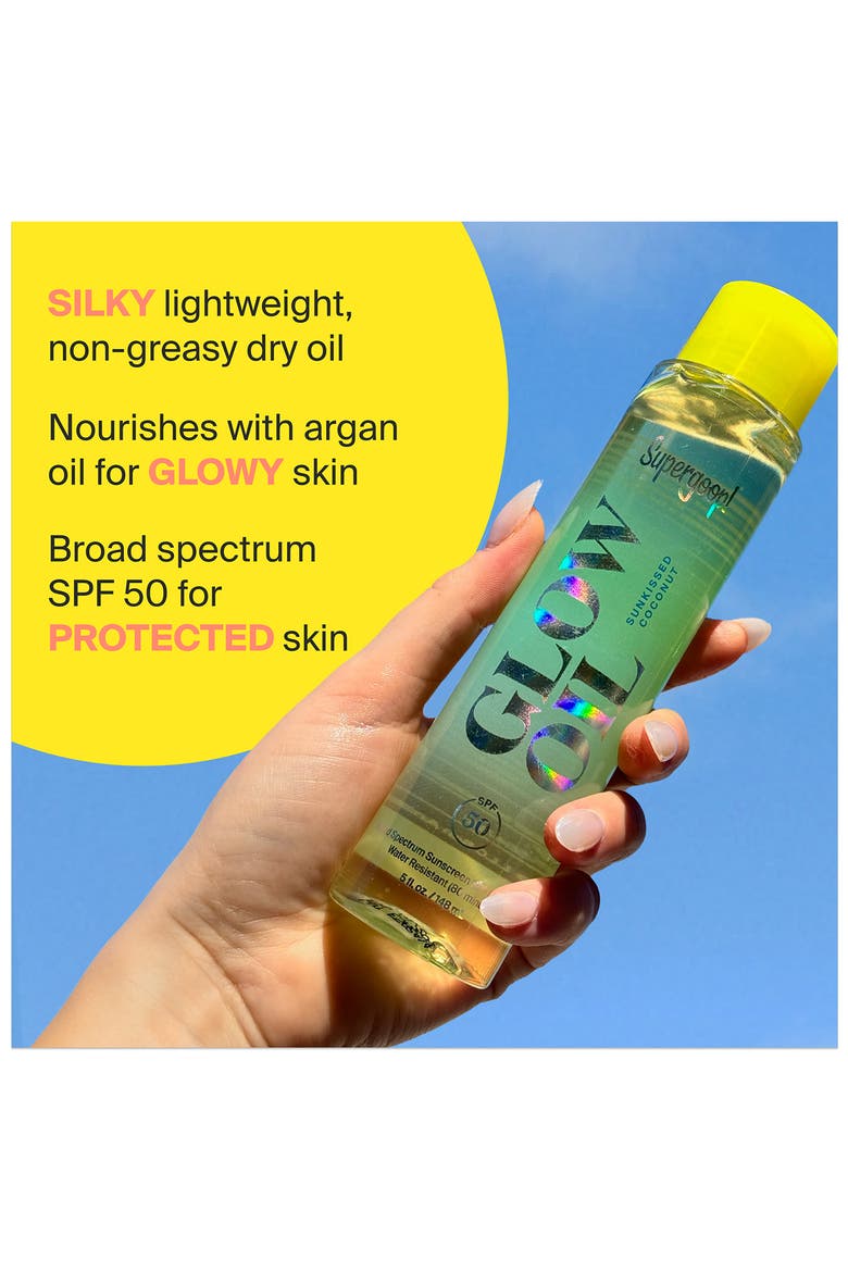 Glow Oil SPF 50 Scented Sunscreen Body Oil, Alternate, color, SUNKISSED COCONUT