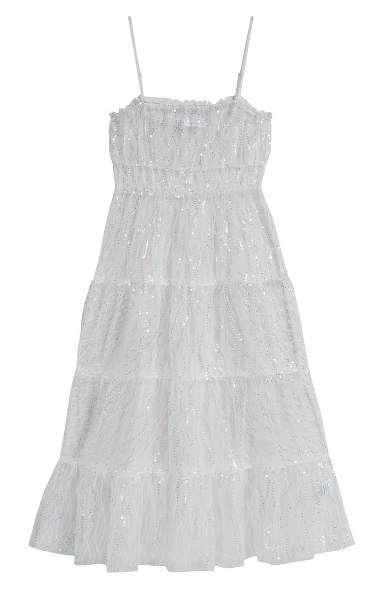 All in Favor Sequin Tulle Sheer Midi Dress, Alternate, color,