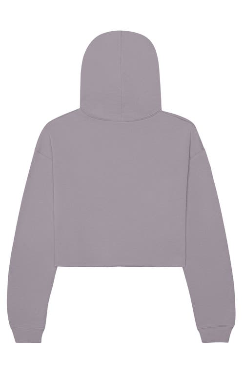 Dalix Pixel Heart Cropped Hoodie In Storm Gray