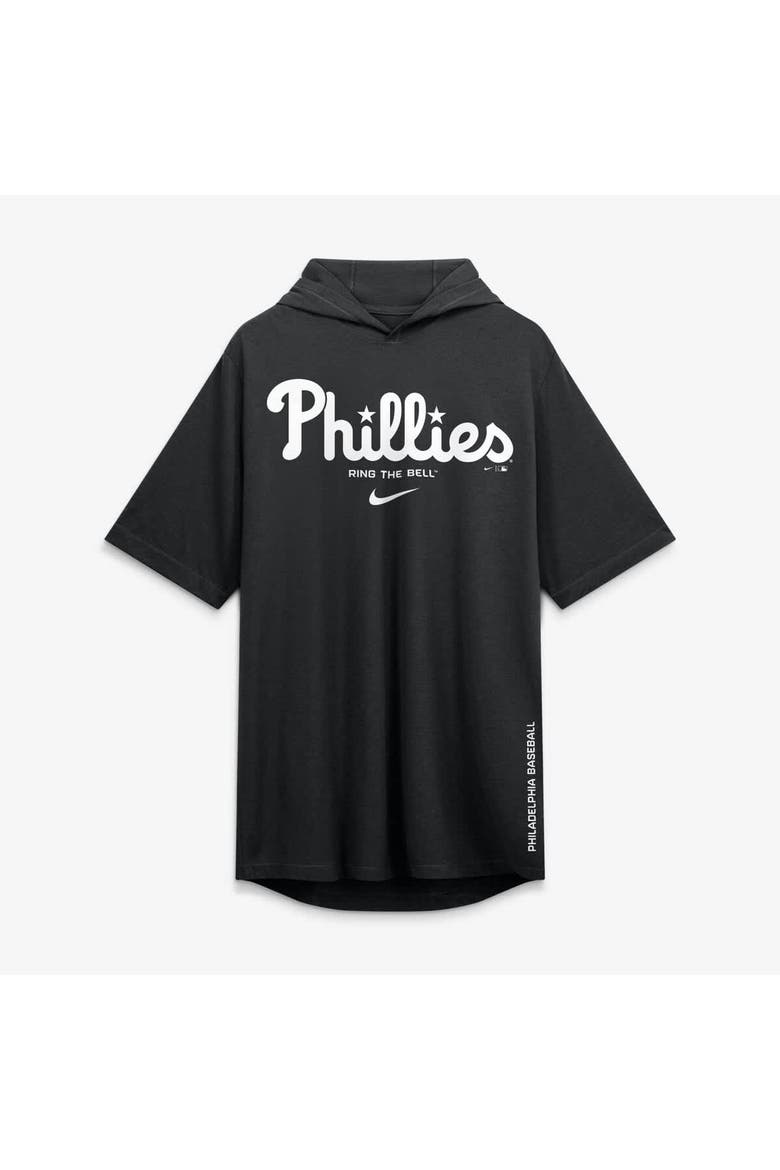 Men's Nike Black Philadelphia Phillies Arched Wordmark Tri-Blend Hooded T-Shirt, Alternate, color, Black