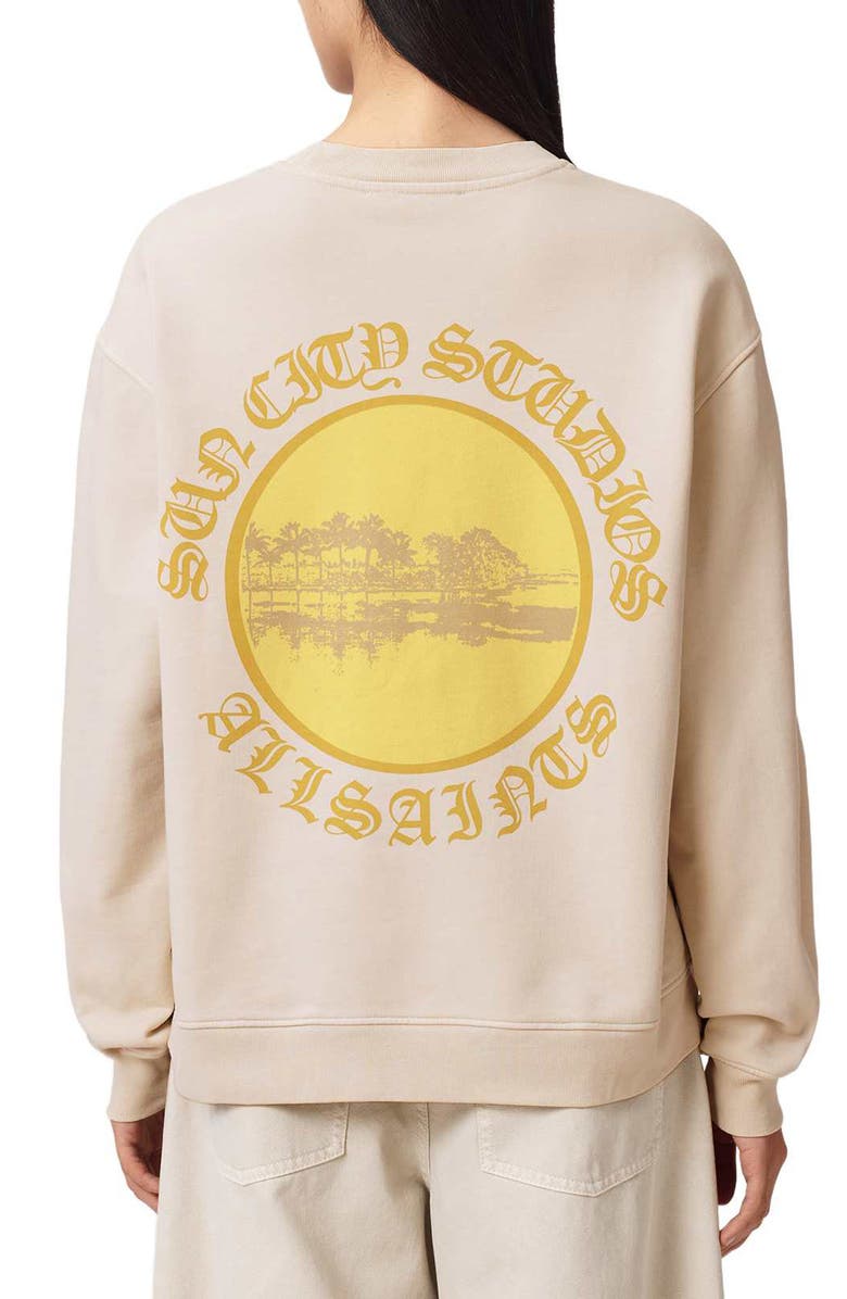 AllSaints Sun City Etta Graphic Sweatshirt, Alternate, color, Birch White