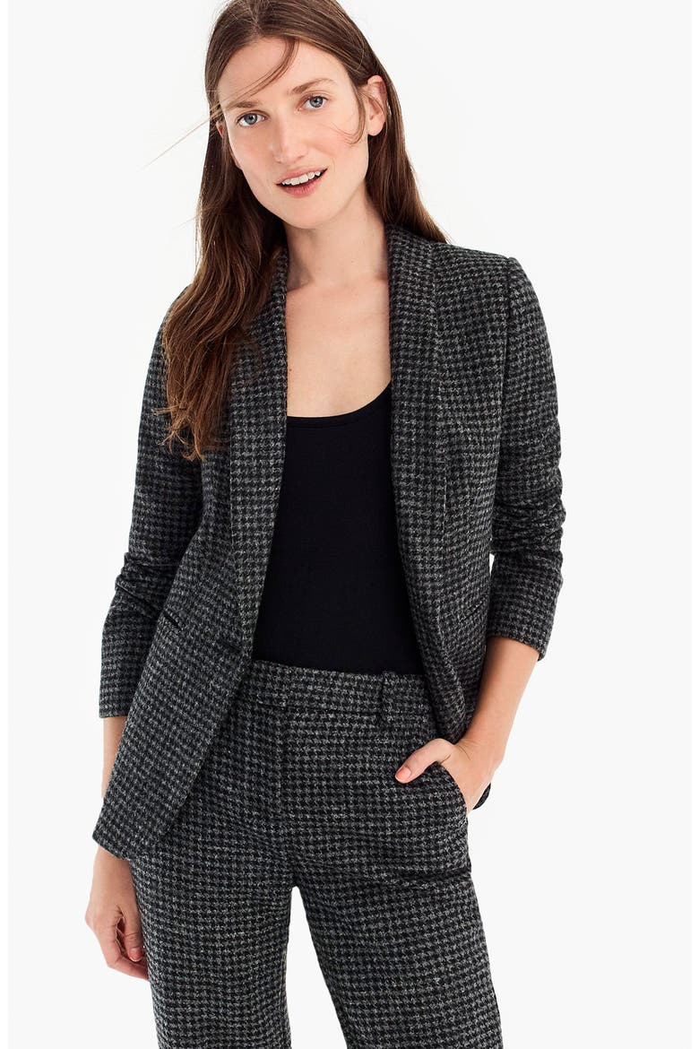 Parke Houndstooth Wool Blazer, Alternate, color, BLACK SLATE
